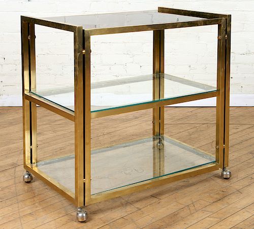 3 TIER BRASS GLASS ETAGERE SMOKED 38a2c4