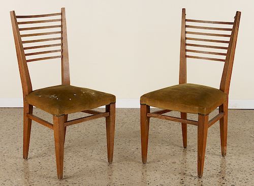 PAIR OF LADDER BACK OAK CHAIRS 38a2db