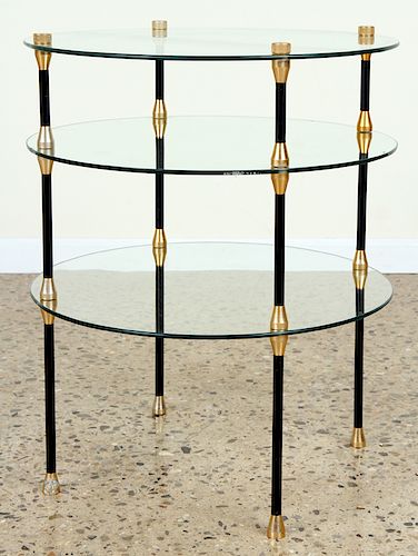 ROUND FRENCH GLASS AND METAL 3 TIER 38a30a