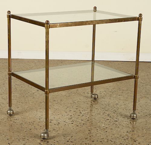 LARGE BRONZE GLASS TWO TIER END 38a324