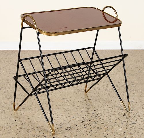 ITALIAN IRON AND BRASS SIDE TABLE 38a362