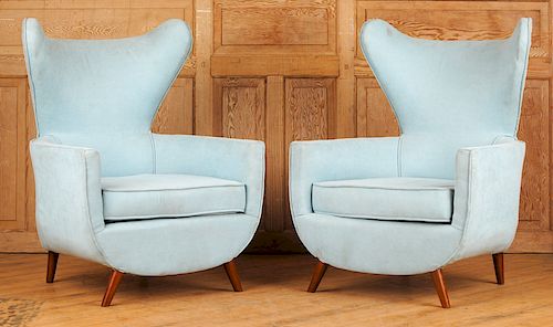 PAIR ITALIAN STYLE WING CHAIRS 38a37e