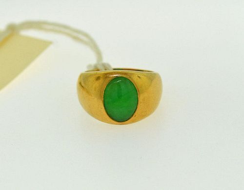 14K GENTSOVAL JADE RING14K yellow