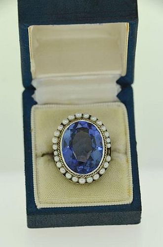 EDWARDIAN SAPPHIRE SEED PEARL 38a3c4