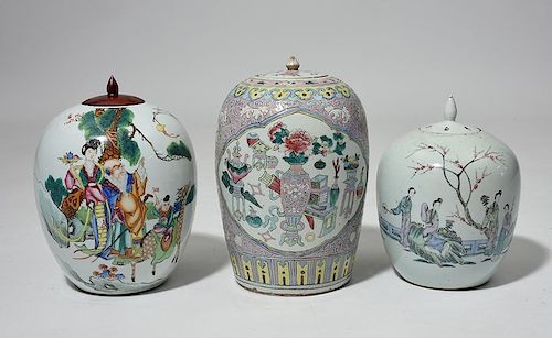GROUP OF THREE 19TH C CHINESE 38a3f9