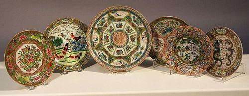 SIX 19TH C CHINESE EXPORT PLATESSix 38a411