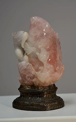 CHINESE ROSE QUARTZ CARVINGChinese