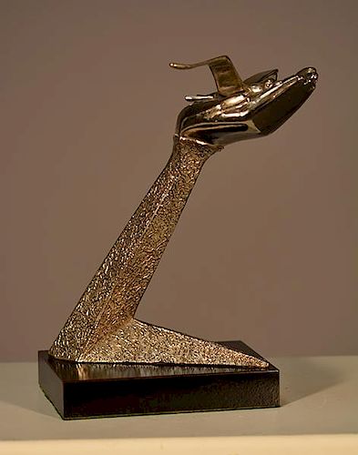 ALICE WINANT SILVER ON COPPER STATUEAlice