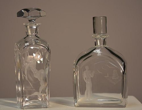 ETCHED DECANTERS ONE ORREFORSTwo 38a456