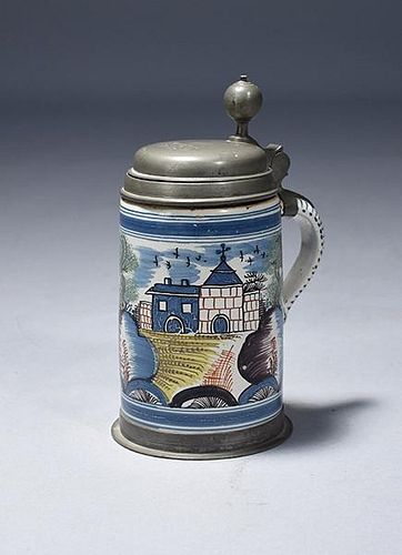 STEINFaience stein with pewter mounts,