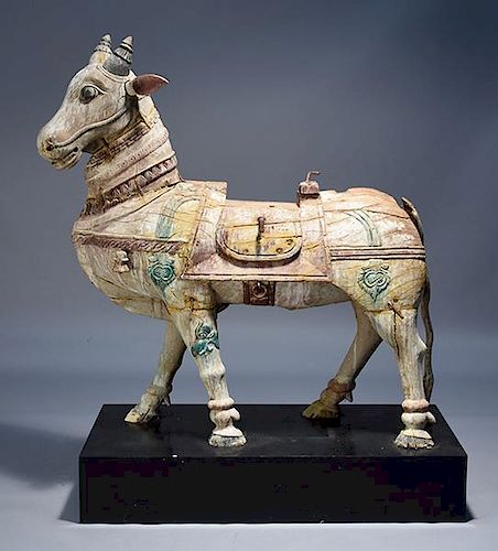 CARVED ASIAN HORSE19th C. Asian