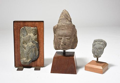 GROUP OF THREE ANCIENT SAND STONE