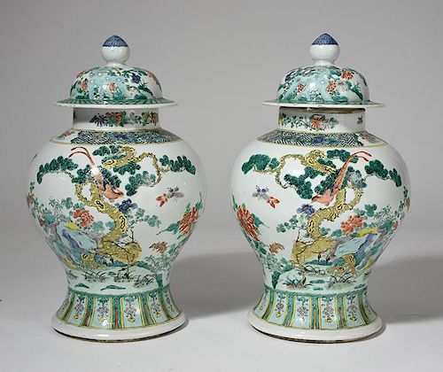 FINE PAIR OF 19TH C. PORCELAIN FAMILLE