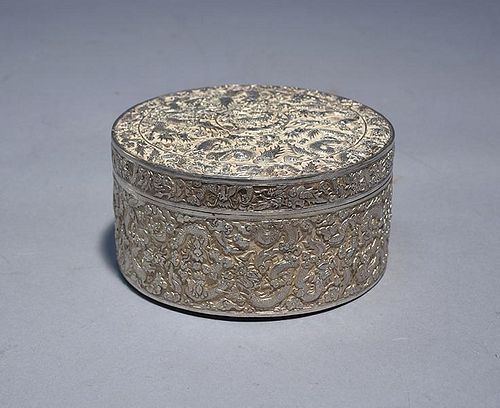 CHINESE EXPORT SILVER BOX19th C  38a501