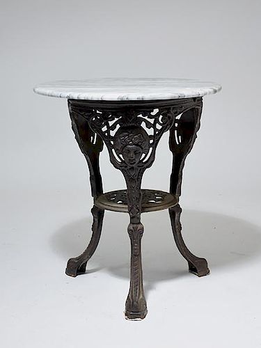 MARBLE TOP CAFE TABLECircular marble 38a528