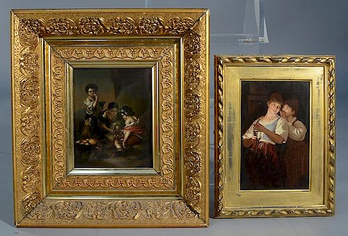 TWO 19TH C. OIL PAINTINGSTwo 19th C.