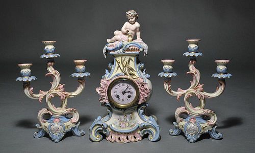 SEVRES CLOCKFrench Sevres three 38a597