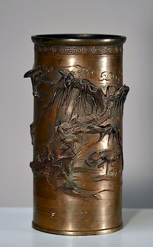 19TH/20TH C. JAPANESE BRONZE VASE19th/20th