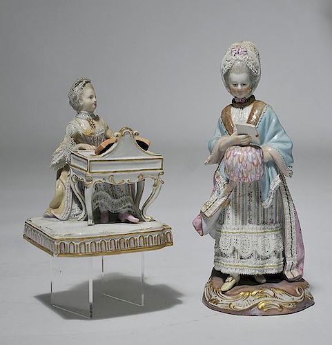 TWO 19TH C. MEISSEN FIGURESTwo 19th