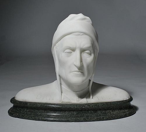 CARVED MARBLE BUST DANTES Carved 38a5bb