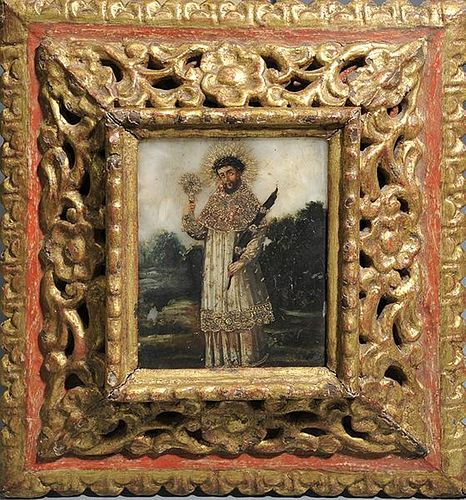 MID 18TH C SPANISH COLONIAL OIL 38a5c4