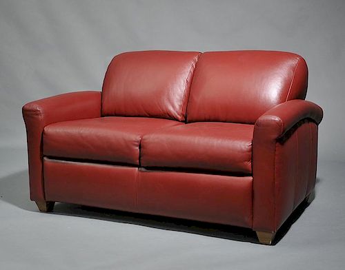 POMPANOOSUC MILLS CO LEATHER LOVESEATCustom 38a5de