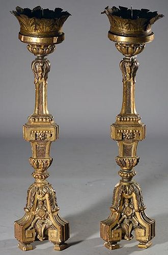 PAIR OF 18TH 19TH C ITALIAN PRICKET 38a5eb