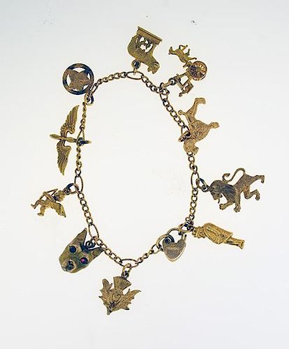 GOLD CHARM BRACELET7" gold charm