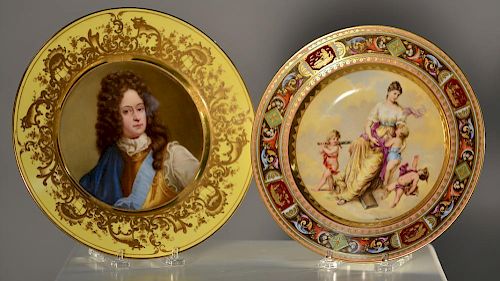 TWO ROYAL VIENNA CABINET PLATESTwo