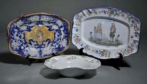 THREE 19TH C. FAIENCE CERAMICSThree