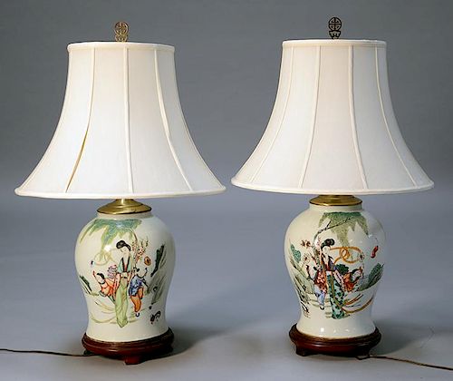 PAIR OF CHINESE LAMPSPair of Chinese 38a6ba