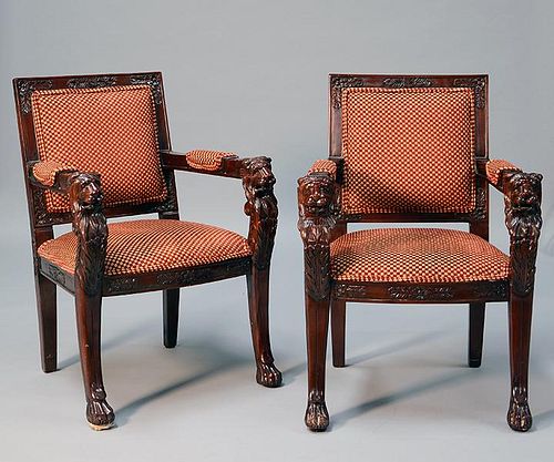 PAIR OF EMPIRE ARMCHAIRSPair of 38a6bb