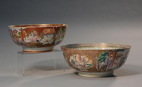 TWO CHINESE 18TH C PUNCH BOWLSTwo 38a6d5