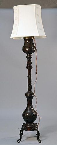 19TH C CHINESE BRONZE FLOOR LAMP19th 38a73f