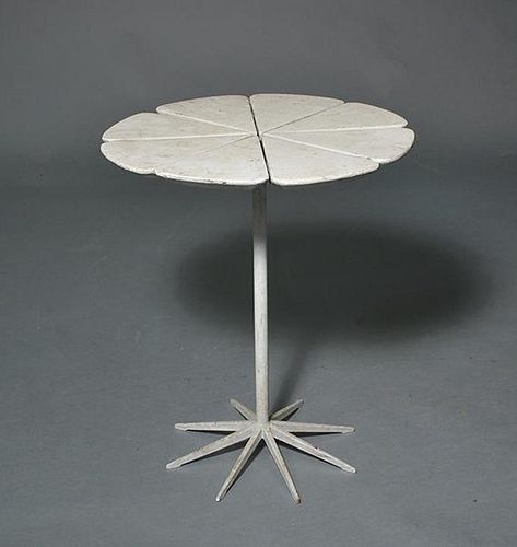 MID-CENTURY STEEL AND WOOD PETAL