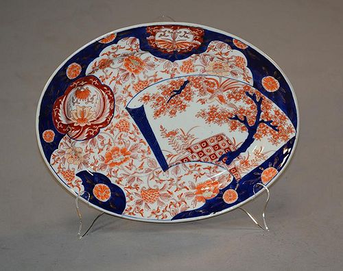 19TH C IMARI OVAL PLATTER WITH 38a766