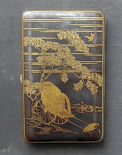 INLAID GOLD IN IRON CIGARETTE CASE 38a77c