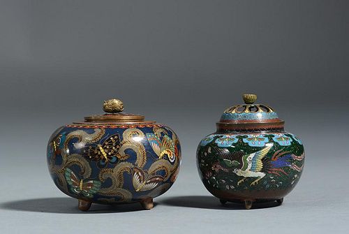 TWO FINE JAPANESE MEIJI CLOISONN  38a789