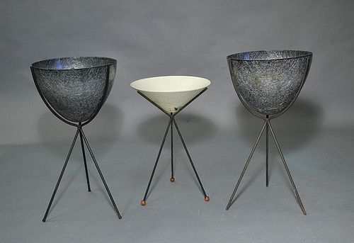 THREE MID CENTURY FIBERGLASS  38a79a