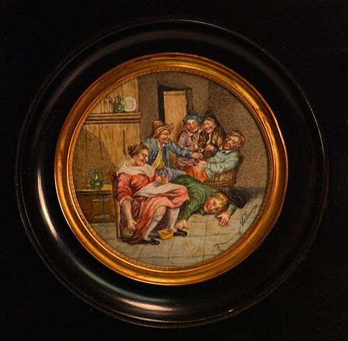 GOOD 19TH C MINIATURE ON IVORY 38a7d4