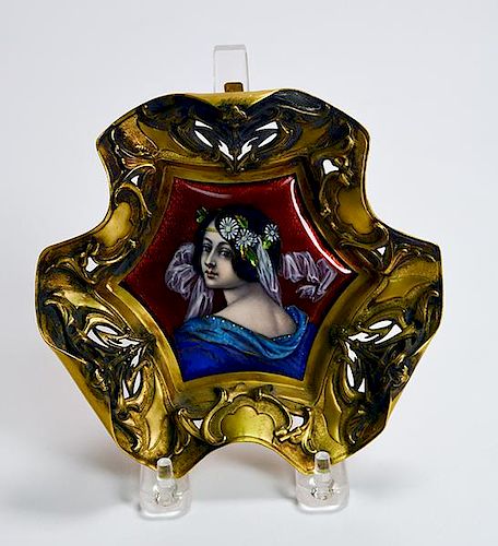 FRENCH ART NOUVEAU LIMOGES ENAMEL