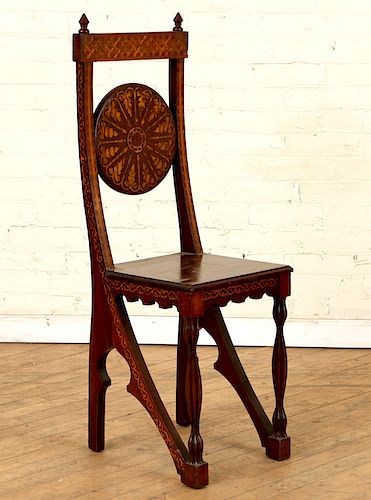 ITALIAN INLAID SIDE CHAIR ROUND 38a7fd