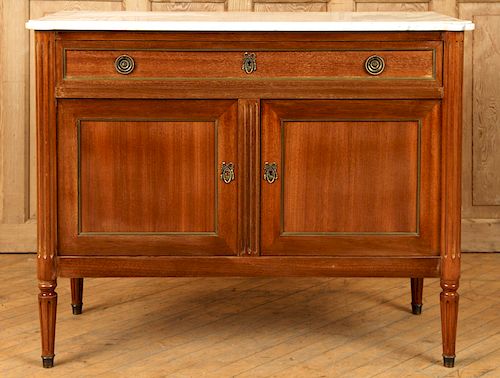 FRENCH MAHOGANY MARBLE TOP SERVER 38a809