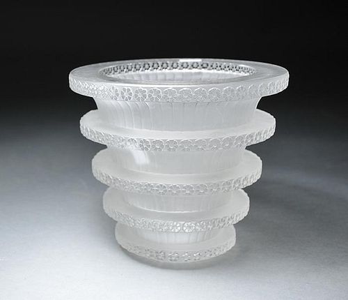 R. LALIQUE FRANCE FROSTED TIERED