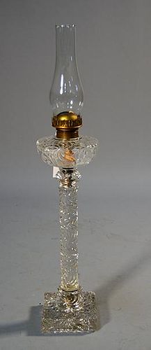 FRENCH MOLDED CRYSTAL BANQUET LAMPFrench