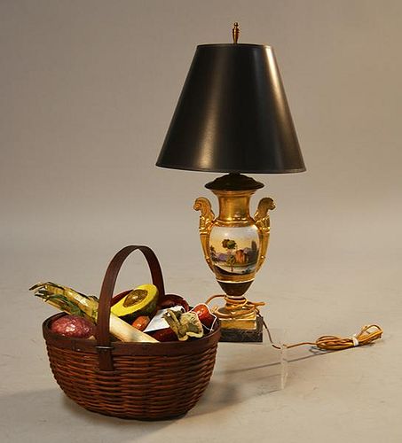 FRENCH OLD PARIS LAMP WITH HICKORY 38a81a