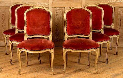 SET 6 LOUIS XV STYLE UPHOLSTERED 38a835