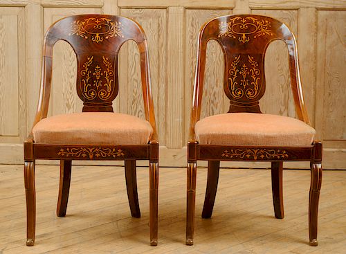 PAIR FRENCH CHARLES X MAHOGANY 38a841