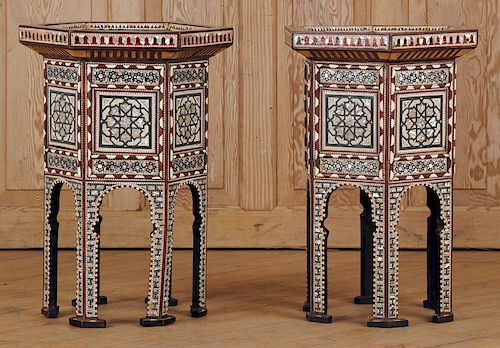 PAIR SYRIAN SIX SIDED TABLES MOTHER 38a84f