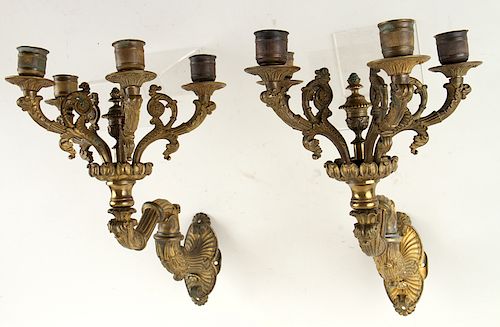 PAIR LOUIS XVI STYLE BRONZE WALL 38a864